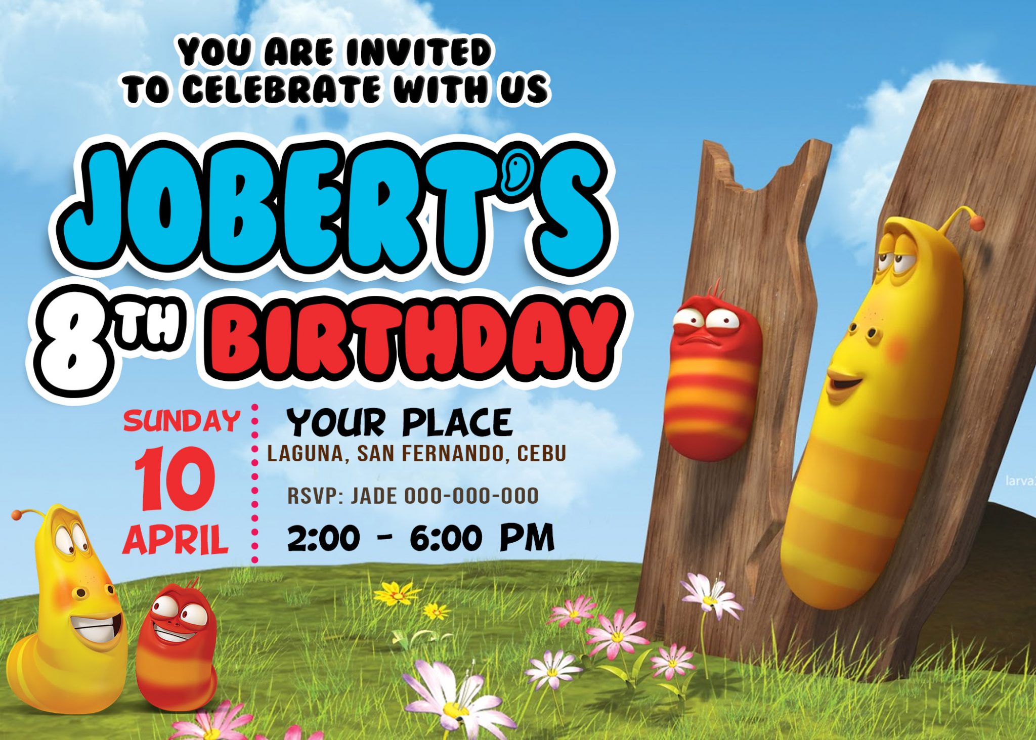 larva-birthday-party-invitation-4-x-6-or-5-x-7-printable-1383