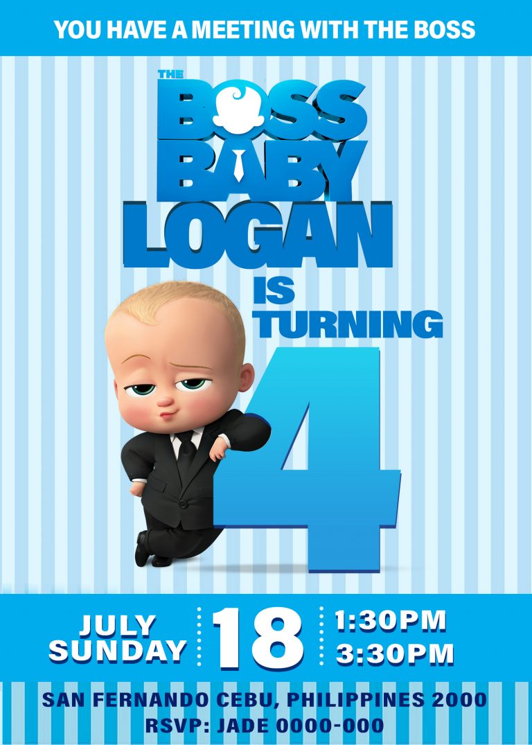 The Boss Baby 2 Birthday 4 x 6 or 5 x 7 - Jamakodesigns