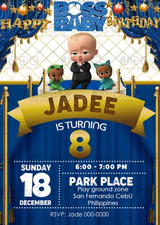 Boss Baby Digital theme birthday template - Jamakodesigns