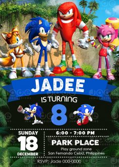 Sonic the Hedgehog 2 Birthday Invitation - Jamakodesigns