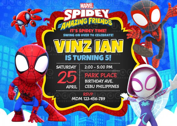 Spidey Birthday Invitation Template