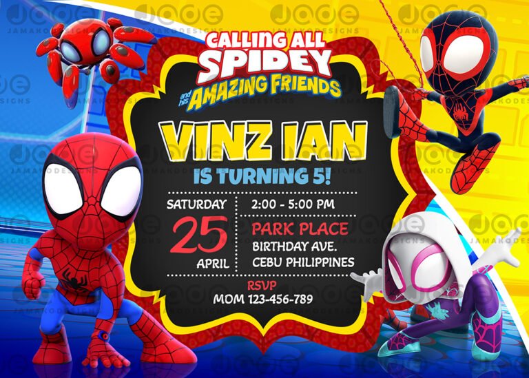 Spidey and His Amazing Friends Invitation, Spidey Invite, Spidey ...