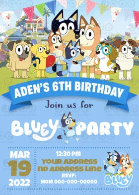 Bluey Invitation - Bluey Birthday – Cute Pixels Shop