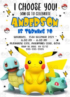 Pokemon Birthday Invitation templates