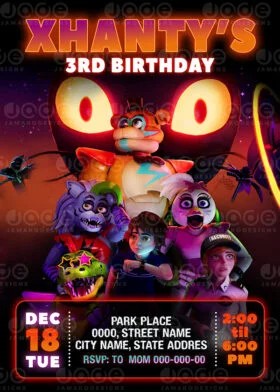 Five Nights at Freddy's Invitations 