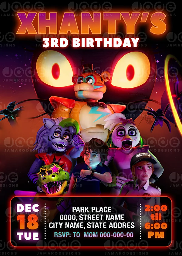 Printable Five Nights Freddys Party Ideas