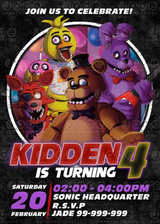 FREE PRINTABLE) - Five Night at Freddy's Party Kits Template  Five nights  at freddy's, Party kits, Printable birthday invitations