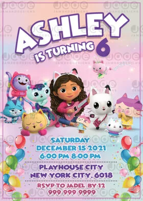 Gabby's Dollhouse Digital Invitation – PandaInvitiSocial